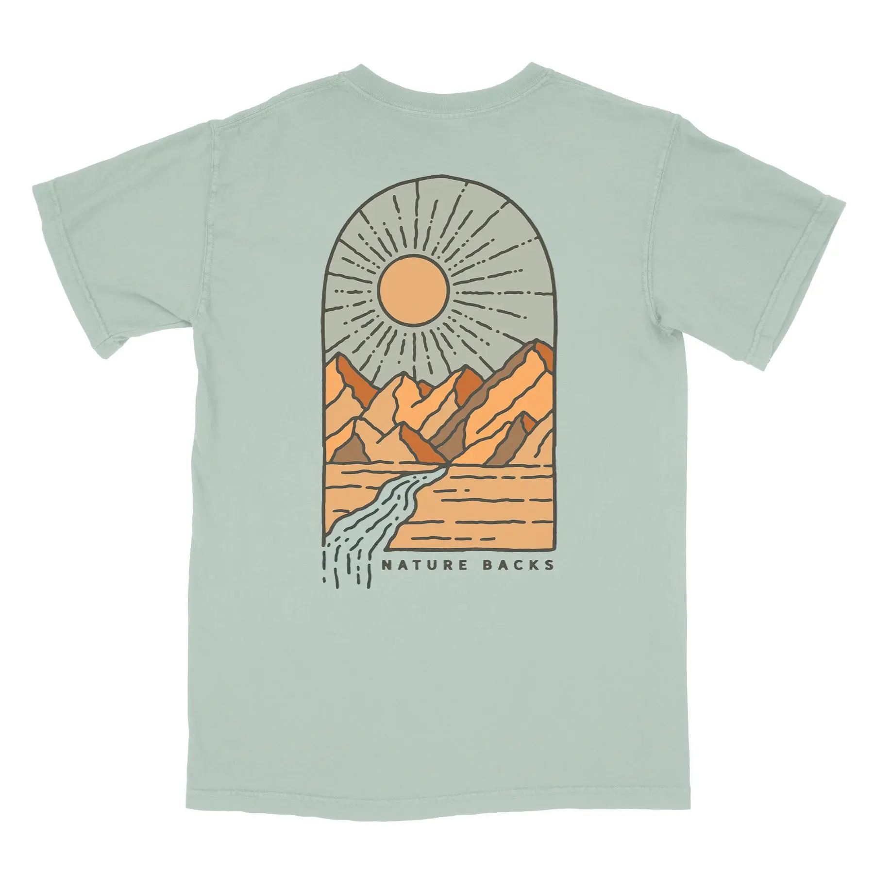 Nature Backs Short Sleeve Haven Bay Light Green, Tshirt, Outdoor, Soft, Streetwear Sweatshirt, Hoodie, Comfort Sport