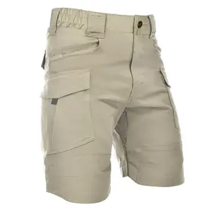 Mechanical stretch ripstop, Polyester-cotton blend, Durable, Tactical shorts, Comfortable, Breathable, Teflon coating, Waterproof, Stain-resistant, Fade-resistant Belt Fabric Menswear Big Cargo Casual Customized Elastic Knife Outdoor