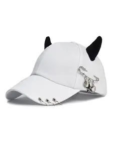 Unisex Street Style Devil Horn Design Baseball Cap, Casual Trendy Star Decor Baseball Cap, Fashionable Sun Protection Hat for Outdoor Sports for Men & Women