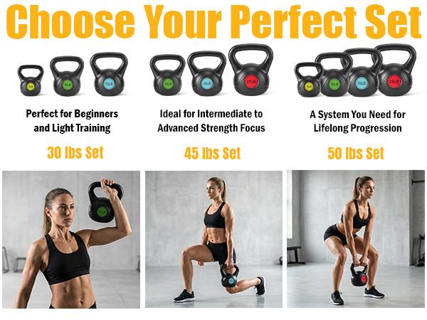 Powder-Coated Kettlebell with a Cast Iron Core, with a Non-Slip Handle and Flat Base, Suitable for Fitness Training, Durable For Strength Training,summerwins