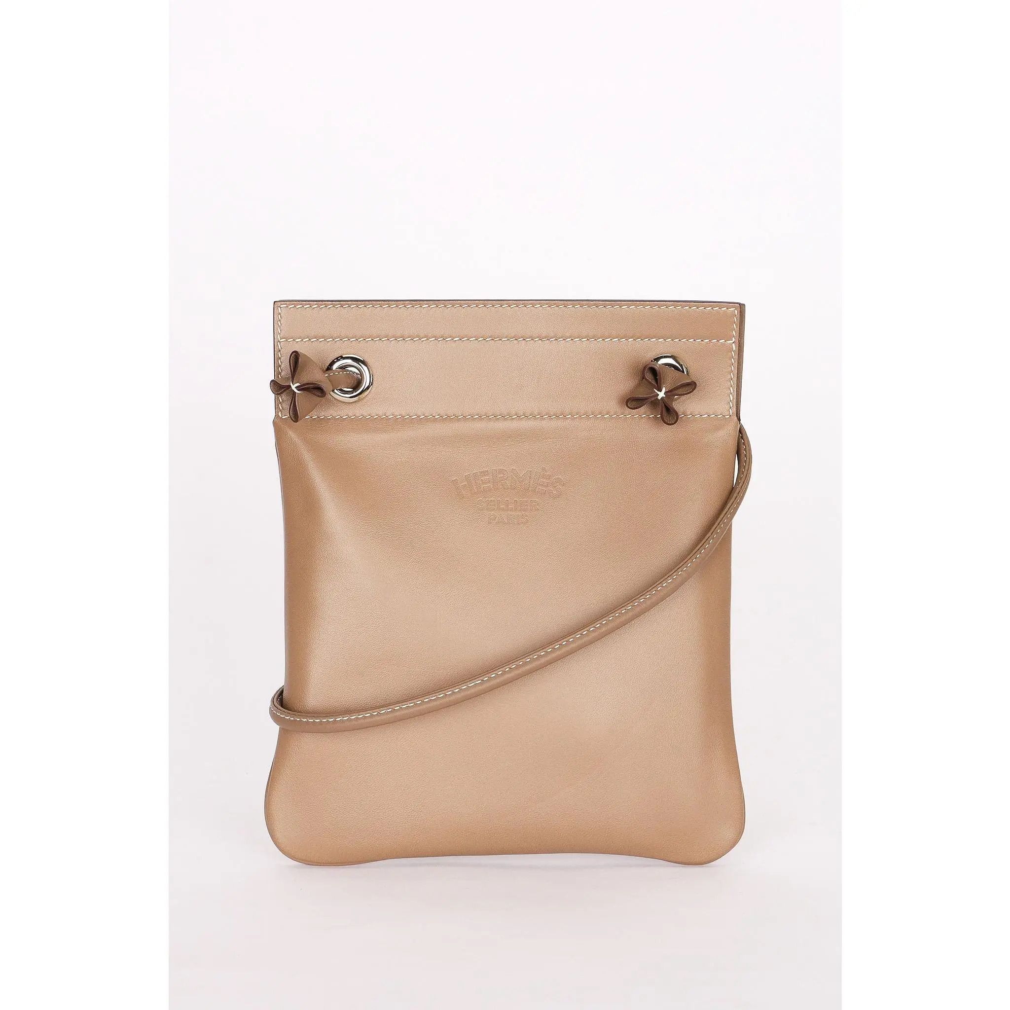 Pre-owned Designer Handbag/Wallet Hermès Aline Mini Crossbody Bag Etoupe Swift and Milo Lambskin 2019 PHW Drop 59