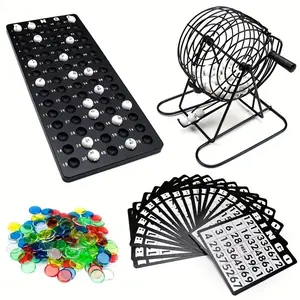 Portable Classic Bingo Game Set with Lucky Ball Machine, Reusable for Parties, Bars, Clubs, Family Fun, Family Board Games, Table Game, Social Gatherings, Party Board Game