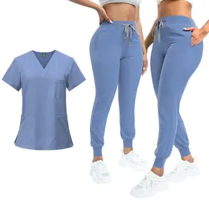 hot-selling hand scrub uniform men and women work clothes doctors nurses hospital beauty salon SPA staff work clothes summer uniform
