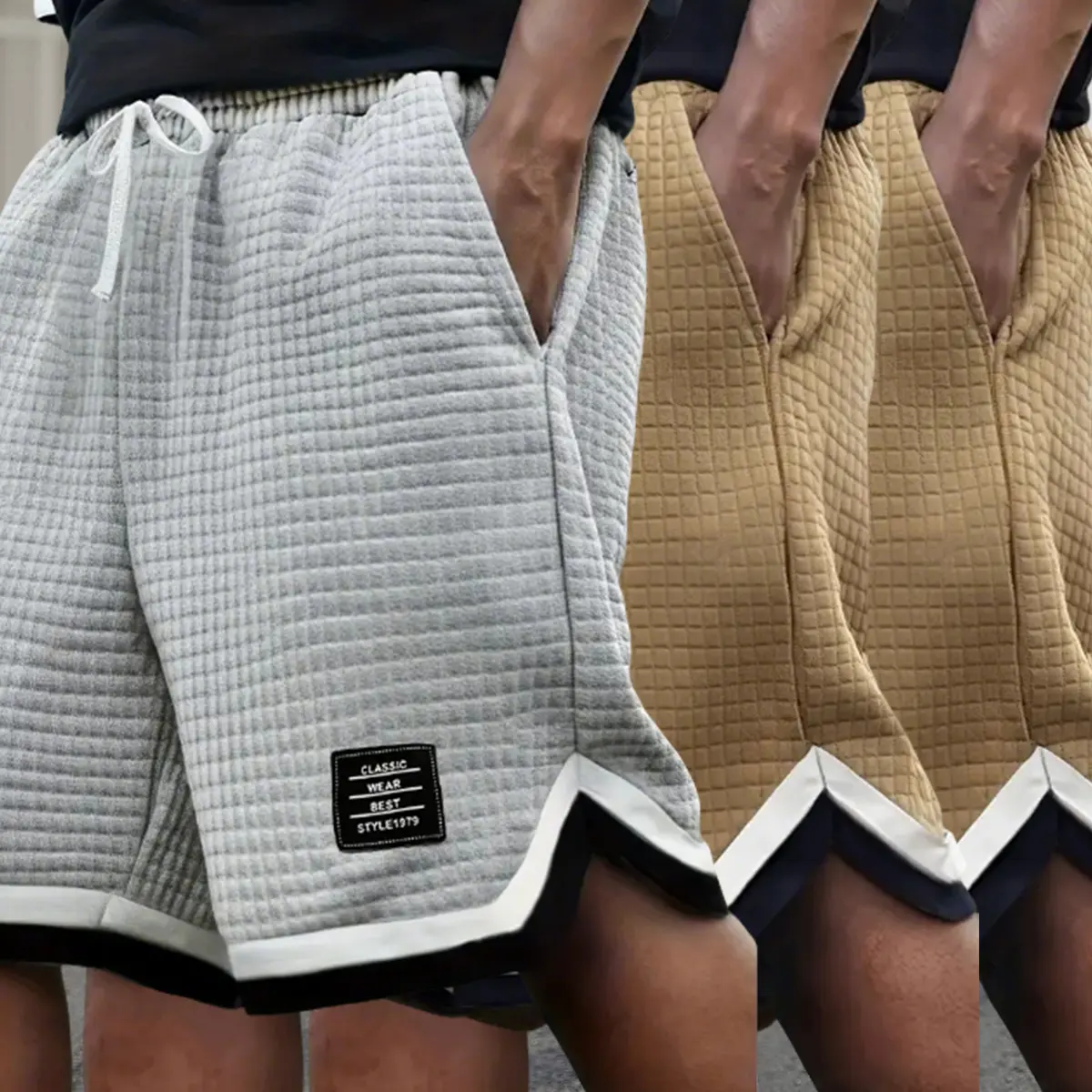 Gray + khaki + khaki