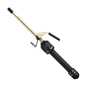 HOT TOOLS New and Improved 24K Gold Professional 1/2" Extended Barrel Curling Iron with Clamp for Super Tight Curls | 24K Gold Technology for Long-Lasting Results & Longer Barrel for Easy Styling