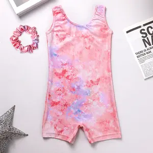 Toddler Girls Sleeveless Gymnastics Leotard with Scrunchie, Soft & Stretchy, Ideal for Gymnastics, Dance Class and Outdoor Activities