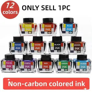 12 Color Fountain Pen Ink 15ML, Non-Carbon Coloring, Quick-Dry Adult Calligraphy Writing, High-Quality Practice Supplies