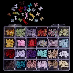 24-Grid Flat-Back Nail Rhinestone Craft Supplies
