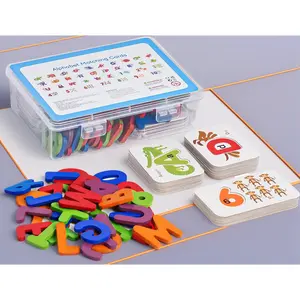 All-in-One Learning Set: Alphabet Flash Cards, Wooden Letter & Number Puzzle. 36 Cards + 37 Wood Pieces for ABCs, Sight Words & Counting. Montessori Educational Toy for Ages 3-6