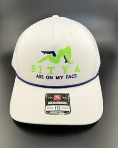 Richardson SITYA 112 Trucker Hat White Lime Green Navy Embroidery Adjustable Snapback Breathable Mesh Back