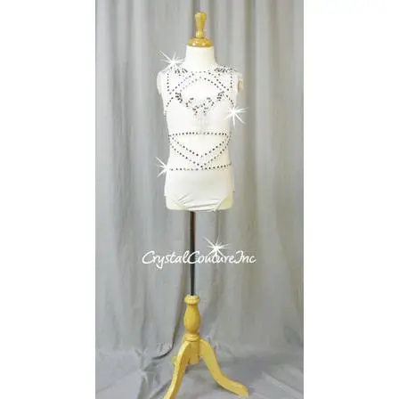 White Lycra and Sheer Mesh Leotard with Appliques - Swarovski Rhinestones
