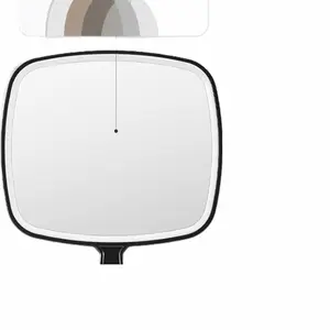 Extra Large Handheld Mirror，Hand Salon Mirror with Handle for Barbers, Hairdressing (Black，12.4" Lx 9" W)