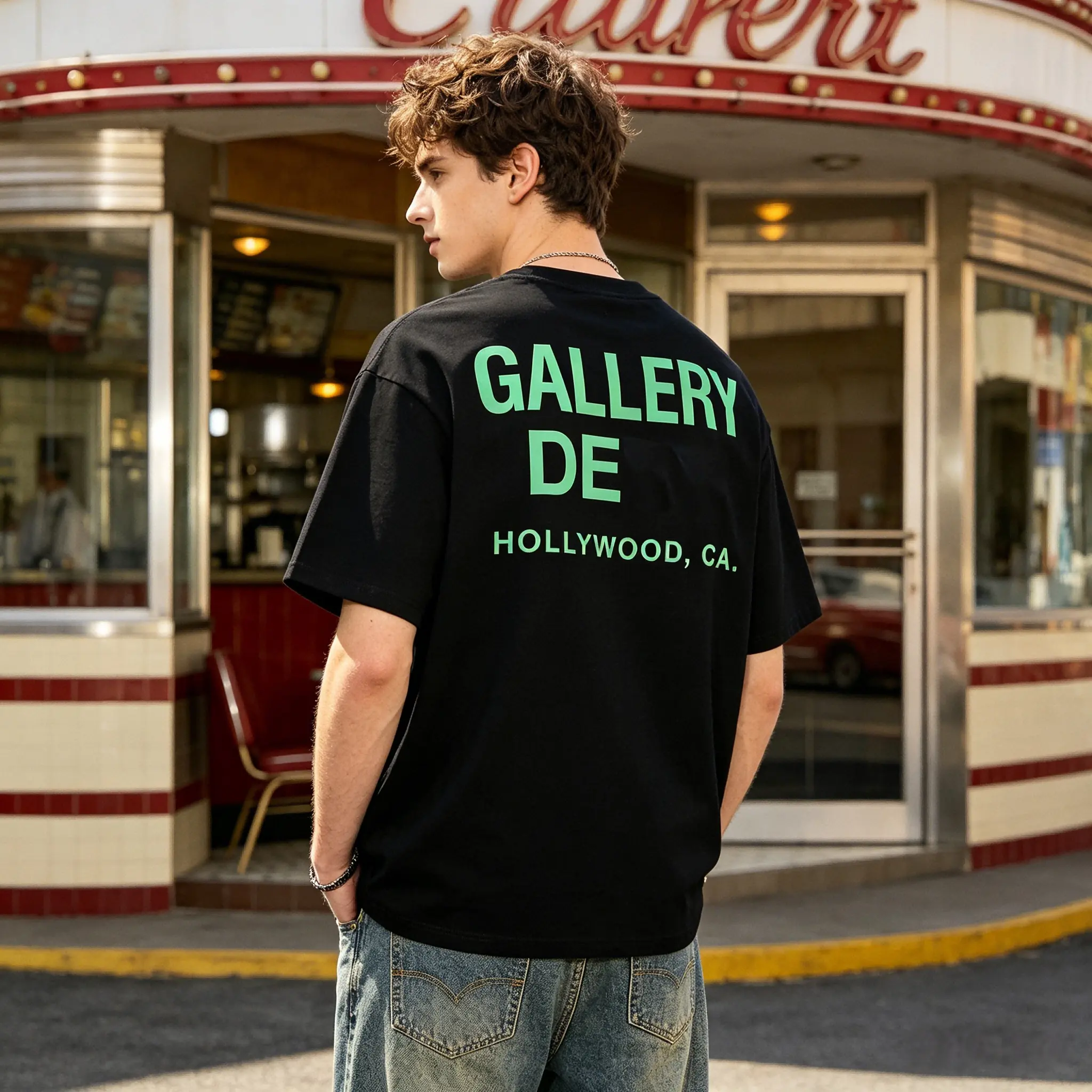 Gallery Style Dept Letter Tee – Y2K Vintage Hip Hop Streetwear, Short Sleeve Summer Shirt for Men