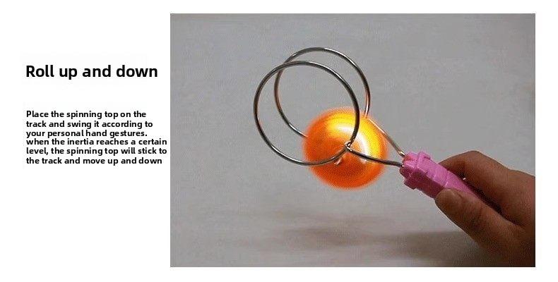 Kids' Light-Up Hand-Crank Magnetic Orbital Magic Yo-Yo – Glowing Spinning Gyro Toy with Magnetic Flywheel Effects