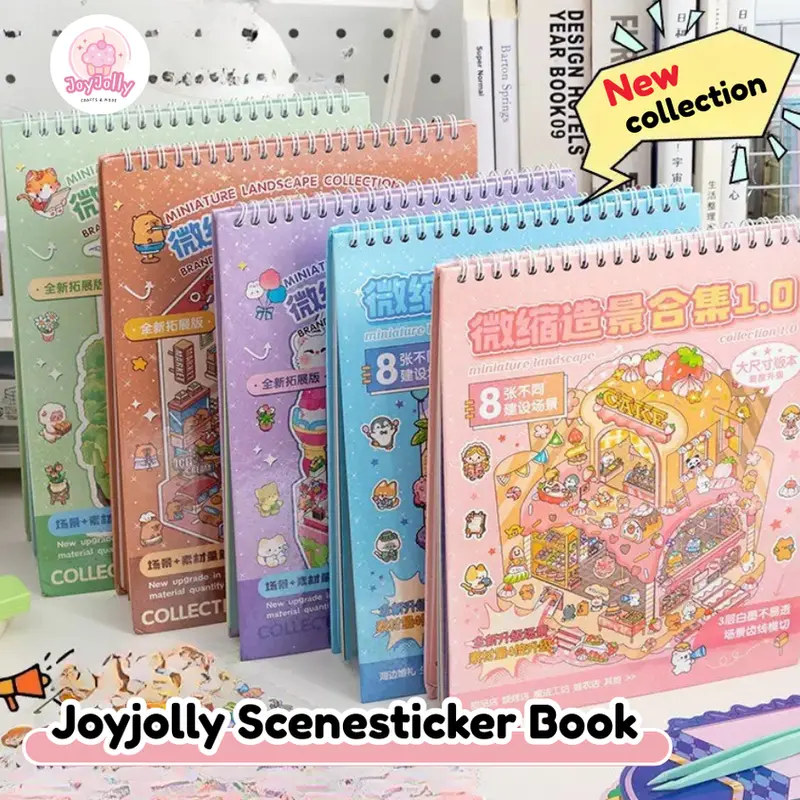 Artistic Labels & Stickers Kit - 6 Large Versions with 6-8 Cute Designs, Office Stationery Decor, Sticker Album & Scene Books Supply for Craft Enthusiasts' Scrapbooking, Adds Depth and Charm to DIY Projects & Holiday Gifts