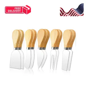10 Pcs Cheese Knives, Wooden Handle Cheese Knife Set