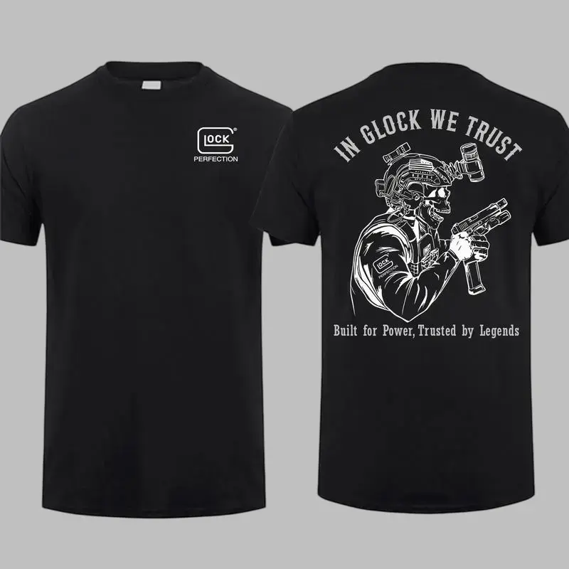 [Winter Outfits]In Glock We Trust T-Shirt |   Built for Power, Trusted by Legends |   Tactical Unisex Cotton Tee, Made in USA
