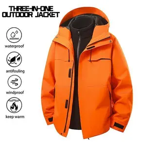 Men's Outdoor Hiking 3-in-1 Jacket Windbreaker — Waterproof, Stain-Resistant, Windproof, and Warm, Suitable for Various Outdoor Activities