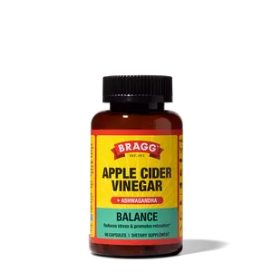 Bragg Balance Apple Cider Vinegar & Sensoril Ashwagandha Capsules 750mg Acetic Acid 90 Pills Bragg Balance Apple Cider Vinegar & Sensoril Ashwagandha Capsules 750mg Acetic Acid 90 Pills