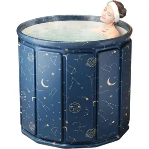 Portable Foldable Hot Cold Bath Tub, Large Portable Hot Cold Bath Tub for  Outdoors Gyms, Collapsible Soaking Bath Tub for Shower (77Gal) (Blue  Insulation Set)