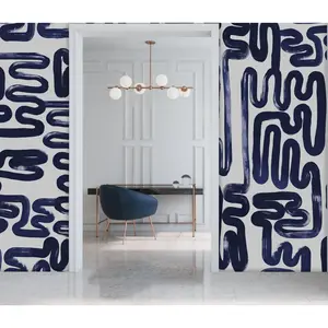 "Navy Brushstroke" Oversized Wall Mural