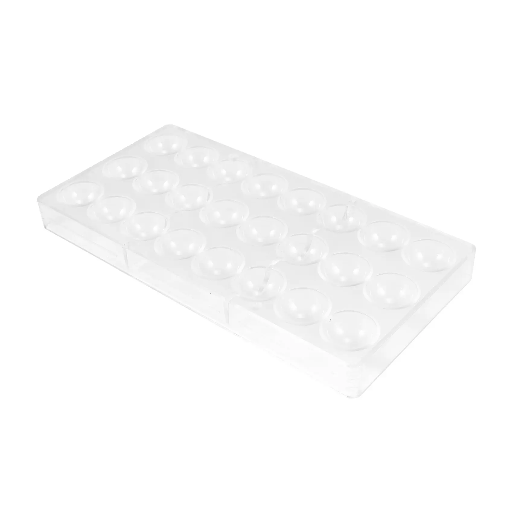 24-Hole Flexible Transparent 27.5x13.5cm PC Chocolate Mold, Polycarbonate Half-Ball Baking Tool for DIY Enthusiasts & Kids, Easy-to-Clean Household Maker for Fruit Treats