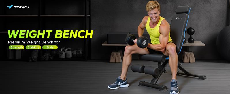 Merach Weight Bench, Foldable Weight Benches for Home Gym with 990 LBS, Adjustable Weight Bench with 72 Training Angles, Incline Bench Press for Full Body, TikTokShopBlackFriday