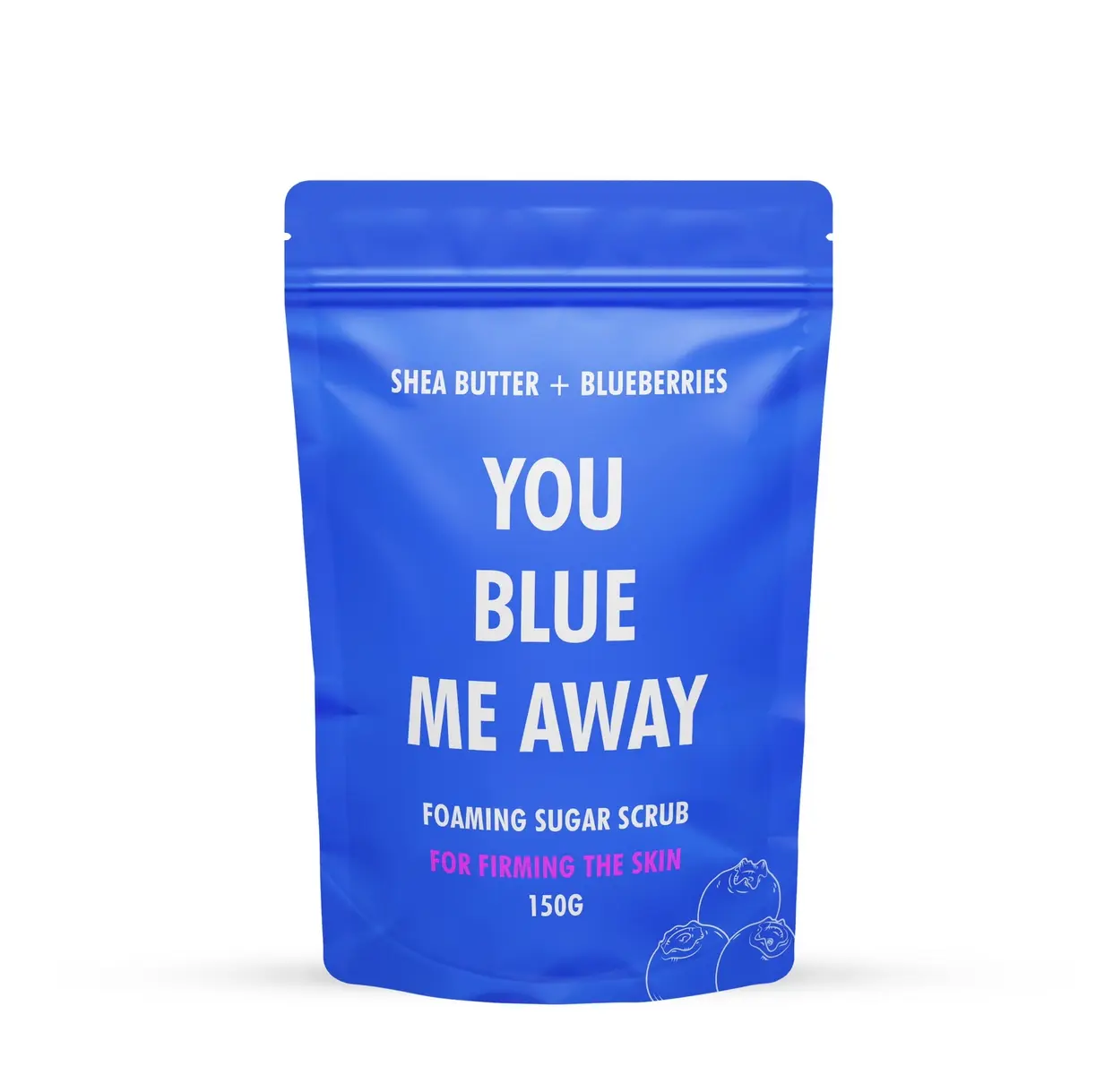 YOU BLEW ME AWAY Blueberry Foaming Sugar Scrub with Shea Butter & Jojoba 150g for Smooth Radiant Skin with Blueberry Muffin Scent