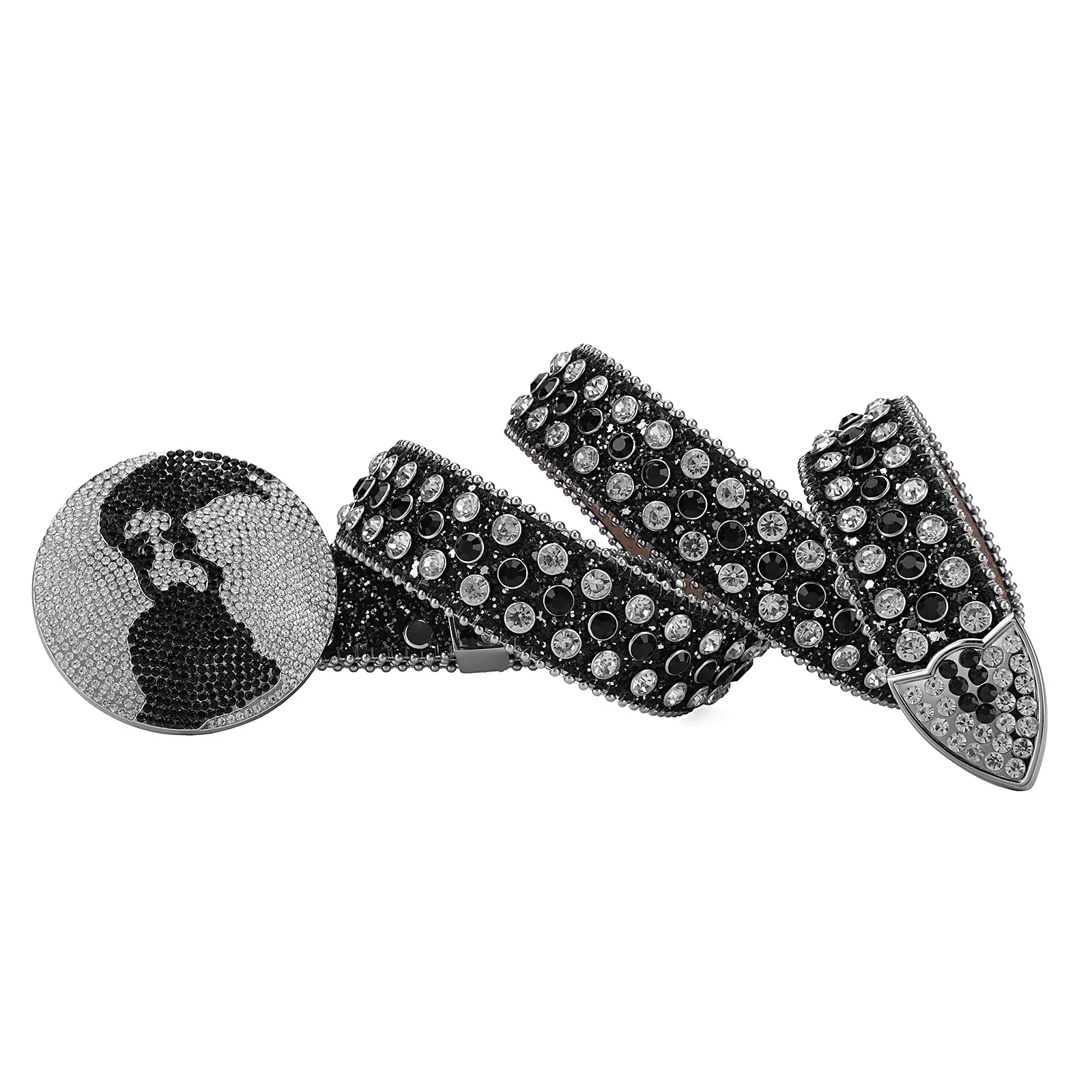 8 Other Reasons Festival Circular Belt in Black & Silver Amazon.com: Womens Wide Western Cowboy Disc Belt Vintage  main image 2