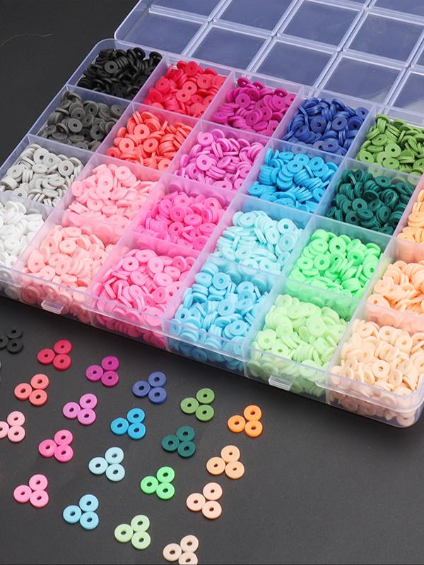 4800pcs Soft Clay Beads Bracelet Making Kit, Friendship Bracelet Set, Flat Beads for Jewelry DIY, Necklace Handmade Gift, Bead Assortment