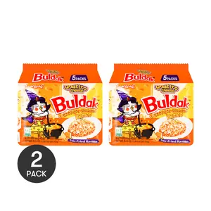 SAMYANG Spicy Chicken Ramen 2 Packs - Korean Fire Noodles with 4 Cheese Flavors - 145g x 5 Pack - Traditional Style & Spicy Flavor - Perfect for Any Occasion