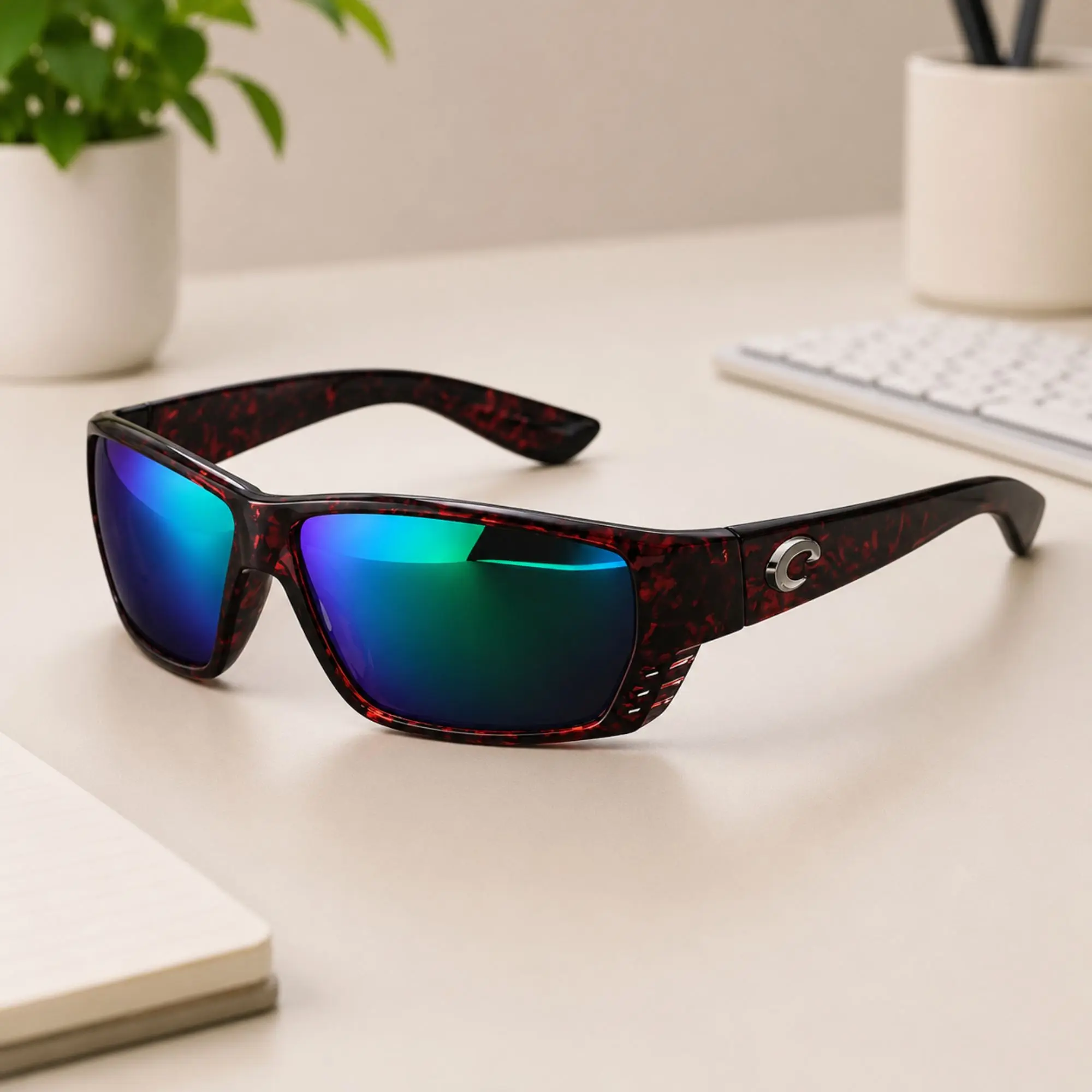 Costa Premium Tortoise Frame Polarized Sunglasses UV400 Protection for Men Women, Fishing Driving Outdoors Full Box Gift