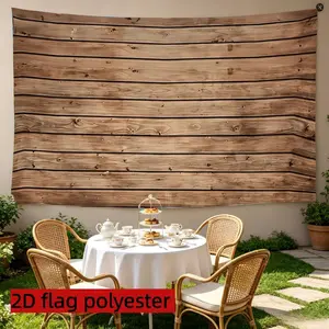 2D flat 1pc rustic wood plank texture decorative wall covering, wood wall decoration retro cabin style photo backdrop, suitable for retro wall decoration, patio background wall decoration, polyester banner, multiple sizes available