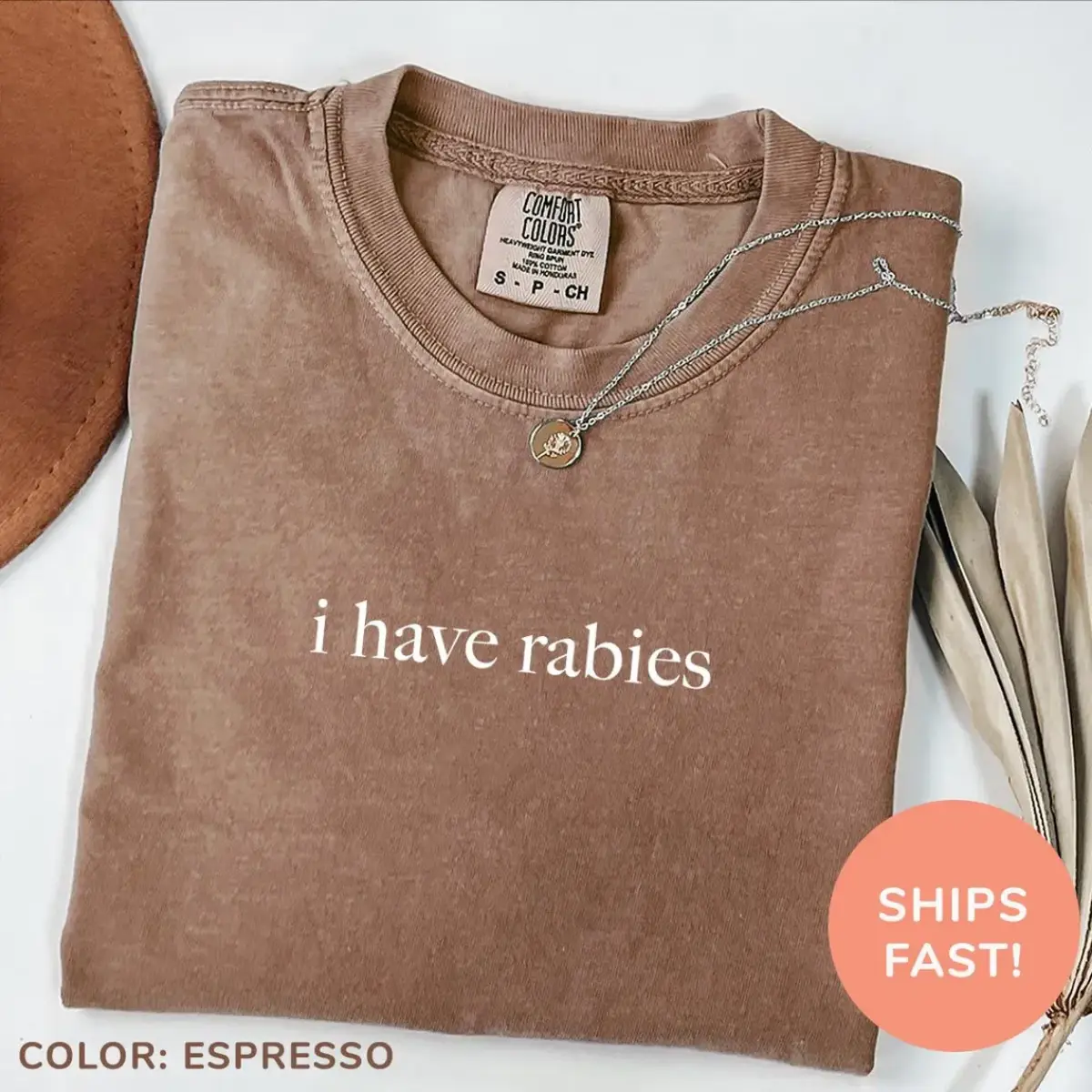 Comfort Colors Shirt Funny I Have Rabies Sarcastic Graphic Tee for Women Vintage Retro Humor Dark Oversized Gift Sassy Style