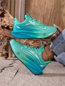 Parent - Child Blue - Black Gradient Sports Running Shoes, Gym Shoes, Breathable Sneaker, Tech Casual Style, Breathable Mesh Material, Lightweight & Cushioned, Comfortable on Feet, Ideal for Parent - Child Daily Sports & Commuting