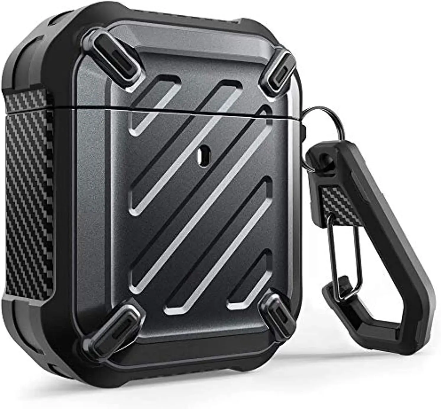 SUPCASE Unicorn Beetle Pro Series Case Designed for Airpods 1 & 2, Full-Body Rugged Protective Case with Carabiner for Apple Airpods 1St & 2Nd (Black)