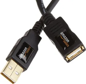 Amazon Basics USB-A 2.0 Extension Cable, Male to Female, 480Mbps Transfer Speed, 6.5 Foot, Black