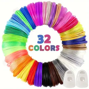 32/16 Color 3D Pen Pla Filament, Single Color 10 Feet, Total 320/160 Feet, Includes 2 Finger Sleeves, Compatible with SCRIB3D, PIKA3D, MYNT3D and Most Other 3D Printing Pens, Not Compatible with 3Doodler Pen