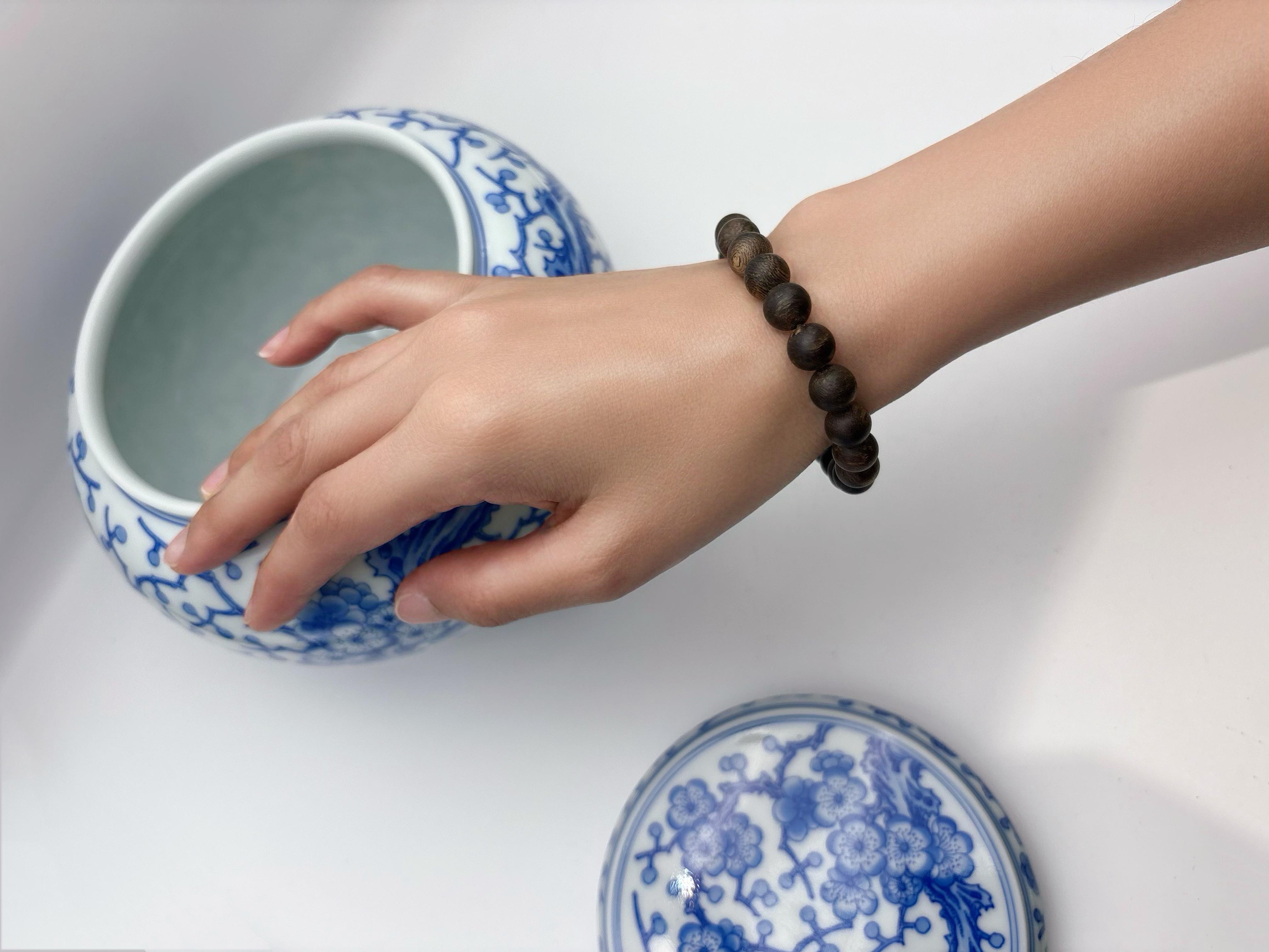 Shine You  Wild Agarwood Bracelet, Brunei Soft Silk Agarwood ，Submerged-level, Single Bead Diameter 0.86cm ~ 21 Beads ~ 8.27g, Rich in Oil