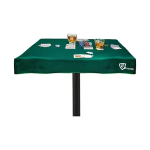 Felt Card Table Game Cover for 32 to 34 Inches Square Tables, Tablecloth for Poker, Mahjong, Bridge, and Board Games- Green