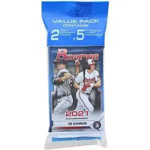 2021 Bowman MLB Baseball VALUE pack (TWO 12-card packs & ONE exclusive 5-card parallel pack)