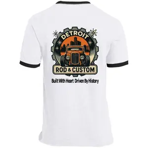 Built With Heart MotorCity Coupe Ringer Tee | Detroit Rod and Custom