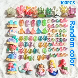 Ocean Micro Landscape Set 87 Pieces Random Color Glow-In-The-Dark, Aquarium Decor DIY Resin Accessories, Coral Mermaid Turtle Duck