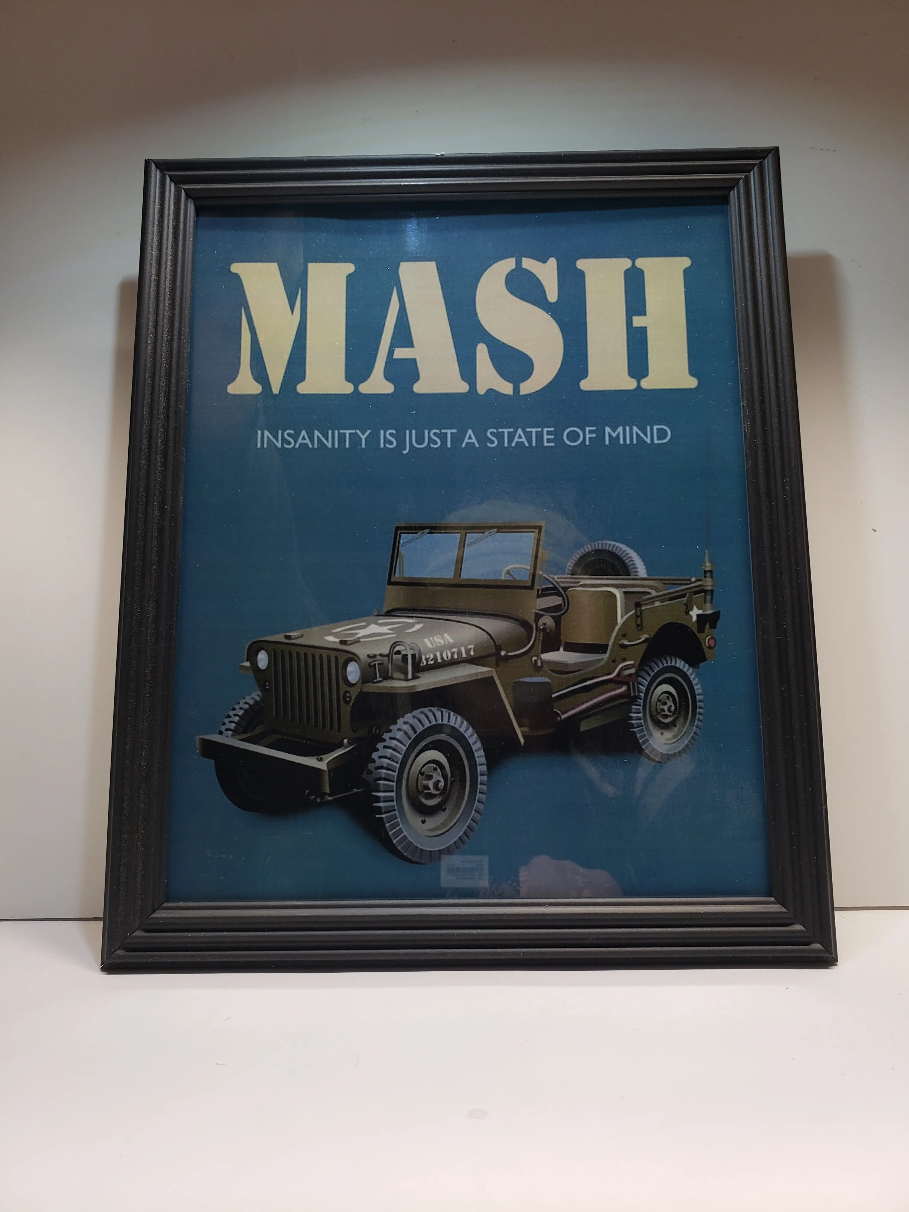 'MASH" 9x10 Framed Print with Back Light Battery Operated on/off Switch