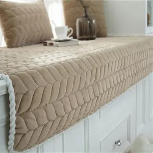 Thick Plush Bay Window Mat Non-Slip   Bay Window Cushion Pad, Modern Windowsill Bench Seat Cushion for Indoor Tatami Sofa Decor  Bedroom Living Room
