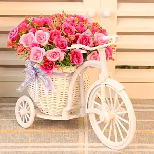 Elegant Bicycle Planter Pot, Unique Home Decor for Living Room Desk Shelf, Plastic Structure Flower Basket, Supermarket Decoration, Flower Pots