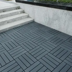 Plastic Interlocking Deck Tiles,44 Pack ,12"x12" Square Waterproof Outdoor and Indoor All Weather Use, Patio Decking Tiles,Grey