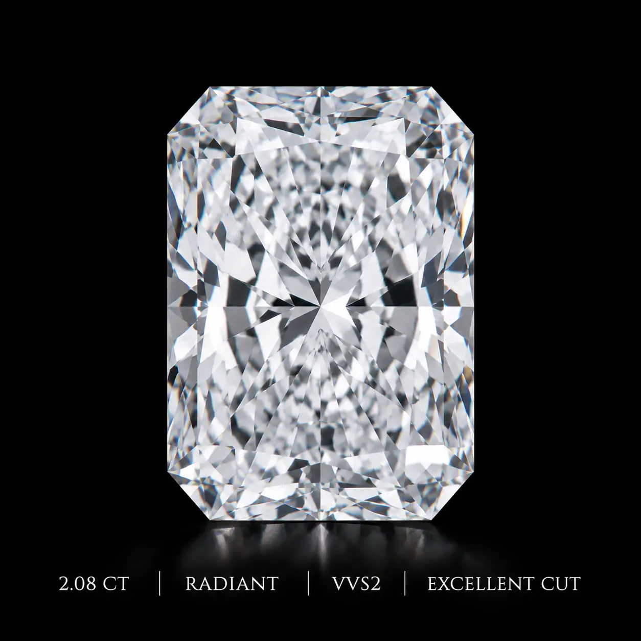 2.08 CT Radiant Lab-Grown Diamond | VVS2 | IGI Certified