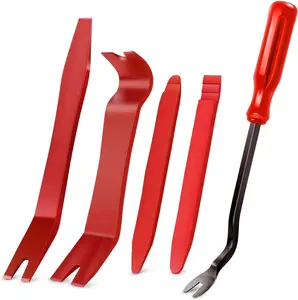 5 PCS Nylon Auto Trim Removal Tool Kit No-Scratch Removal Tool Kit for Car Panel & Audio Dashboard Dismantle Red