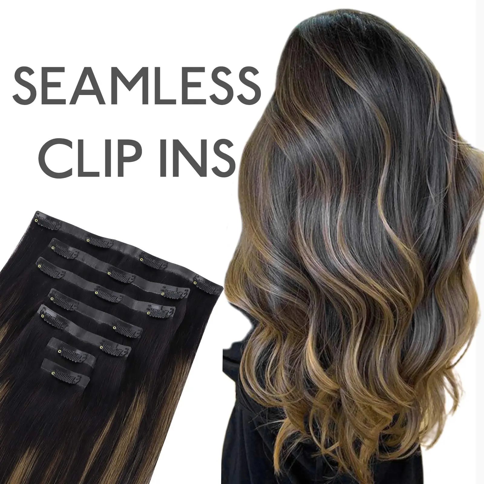 #1B/6/1B Balayage Natural Black to Chestnut Brown